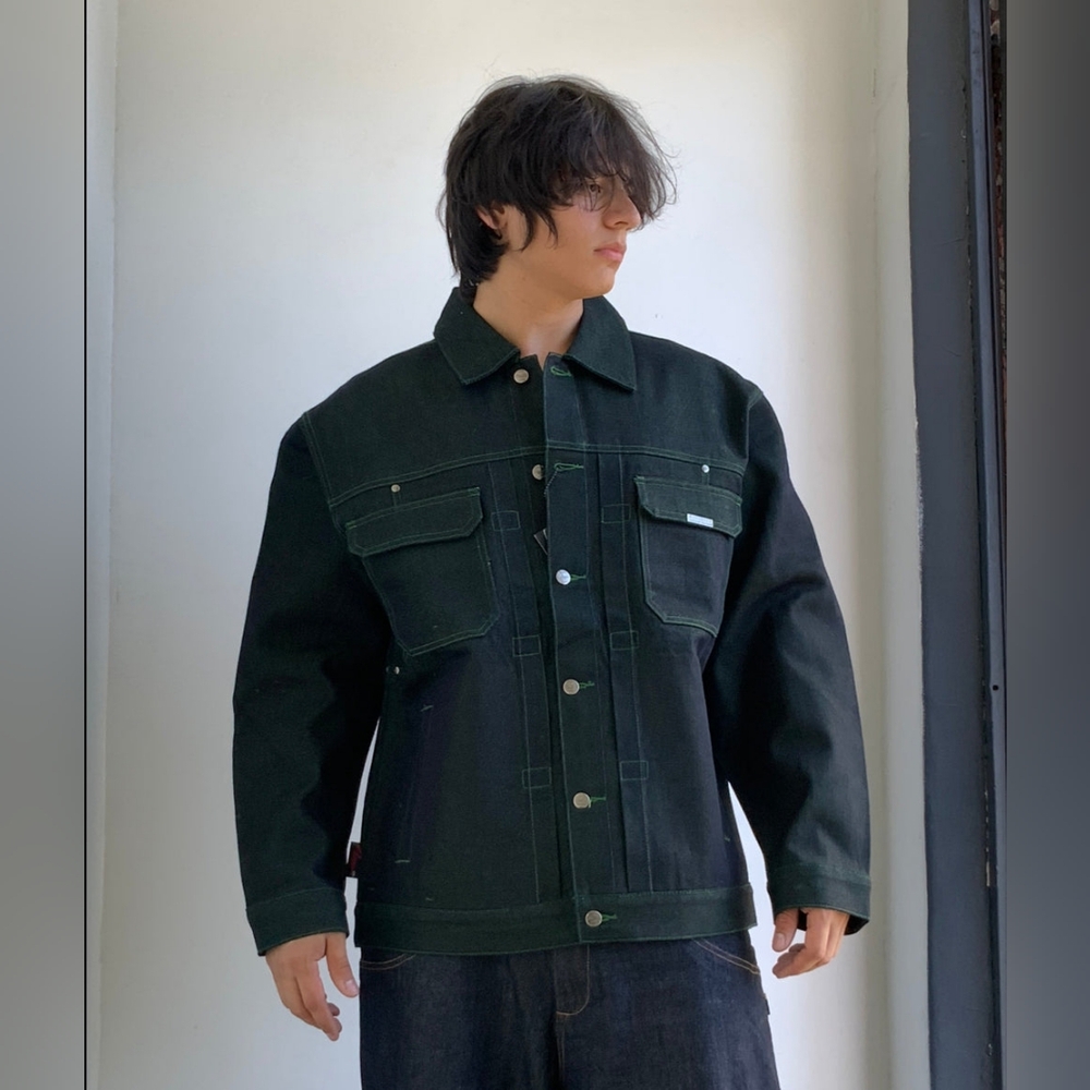 Men's Davoucci Green | Lime Green Casual Denim Jacket NWT